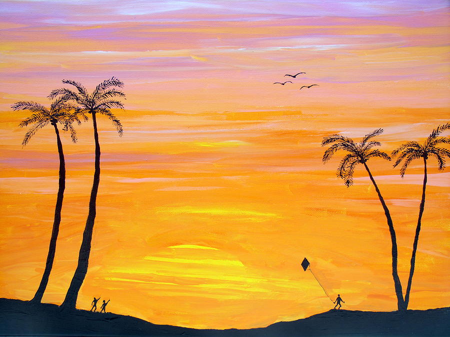 Sunset Painting - Weekends by Daniel Nadeau
