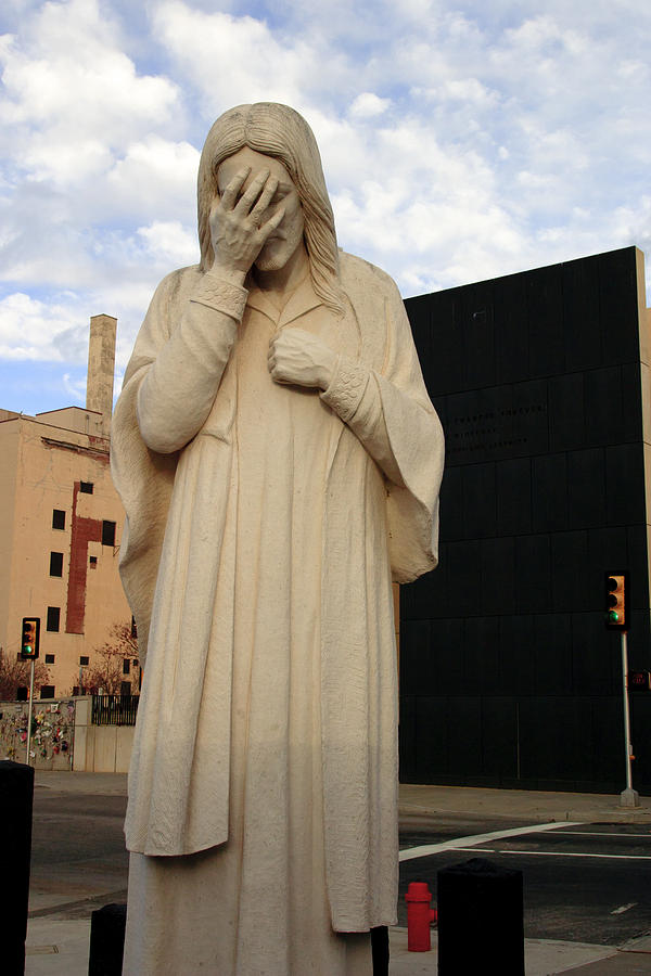 Weeping Jesus Statue in Oklahoma City Photograph by Richard Smith