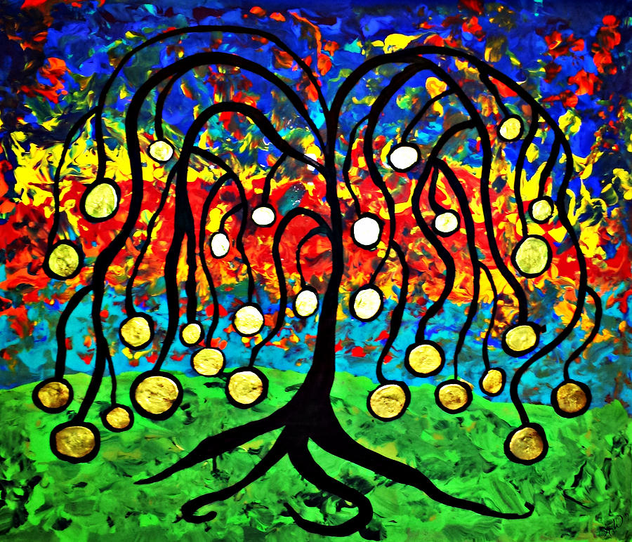 Weeping Willow Painting by Ally  White