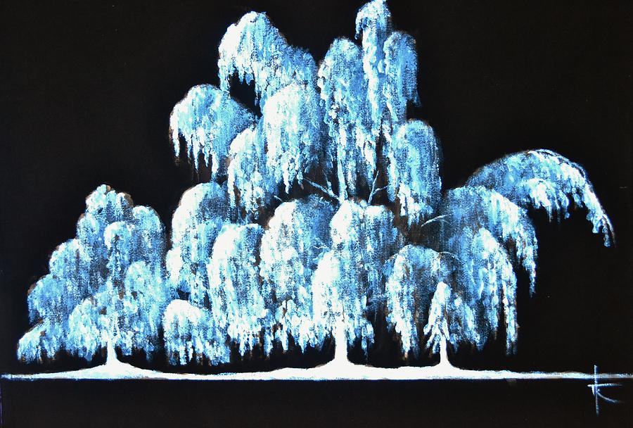 Tree Painting - Weeping Willow in Black Light by Thomas Kolendra
