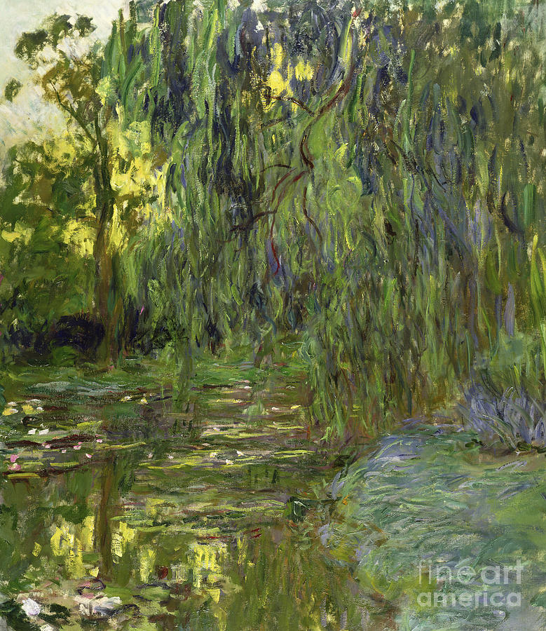 Weeping Willows The Waterlily Pond at Giverny Painting by Claude Monet