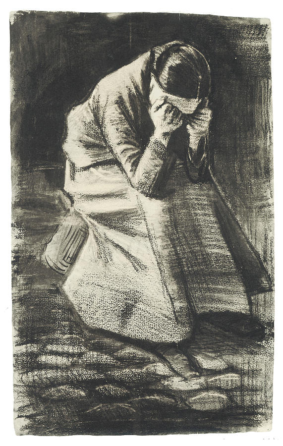 Vincent Van Gogh Drawing - Weeping Woman by Vincent van Gogh