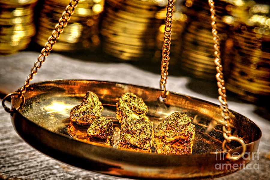 Weighing Gold Photograph by Olivier Le Queinec
