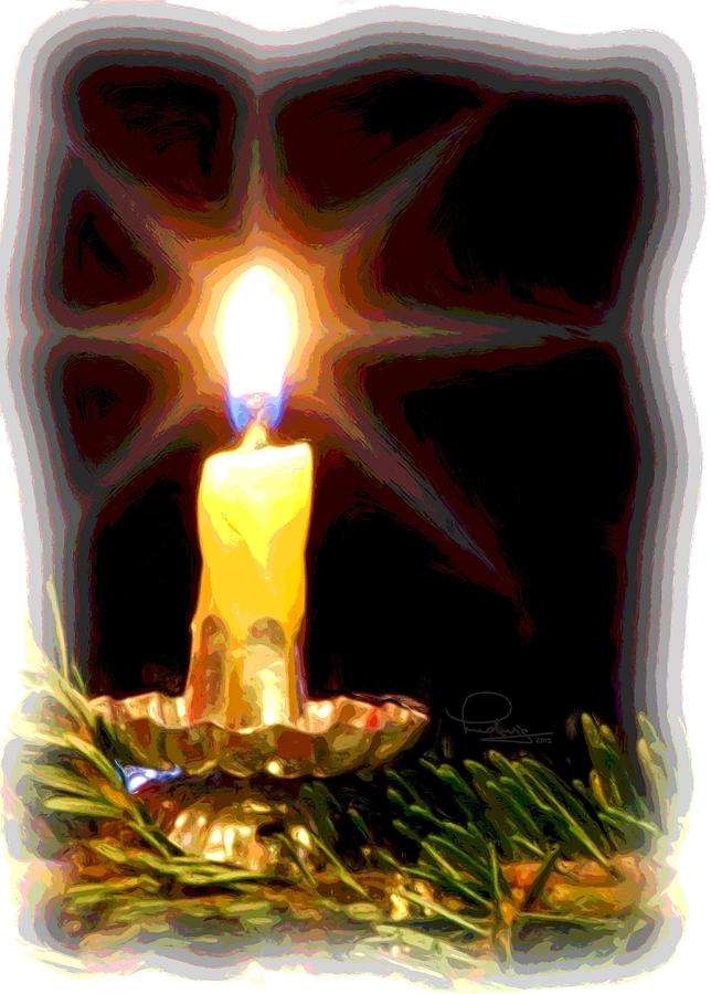 Weihnachtskerze - Christmas Candle Photograph by Ludwig Keck