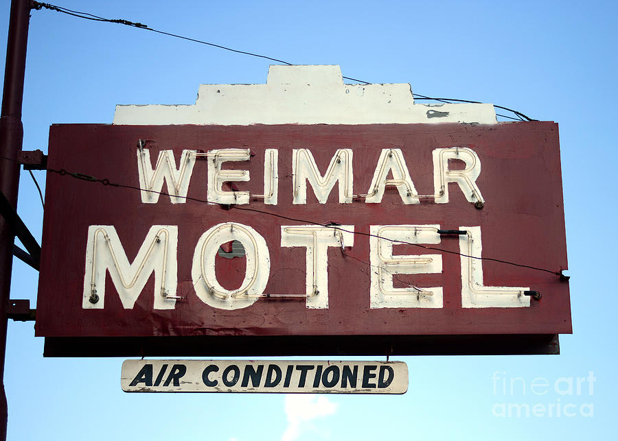 Weimar Motel Sign Photograph by Connie Fox