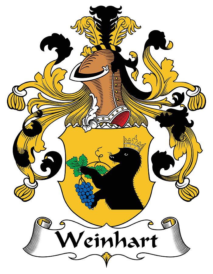 Genealogy Digital Art - Weinhart Coat of Arms German by Heraldry Genealogy Digital Art - Weinhart Coat of Arms German by Heraldry