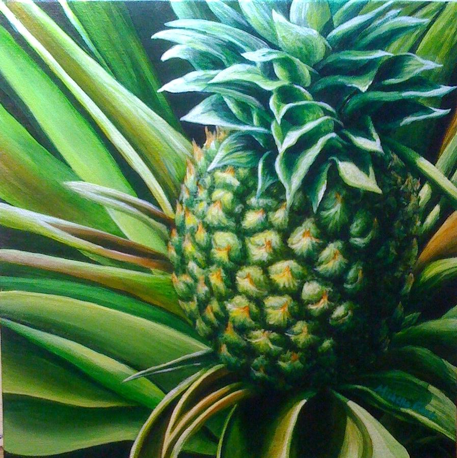 Pineapple Painting - Welcome Aloha by Michelle East