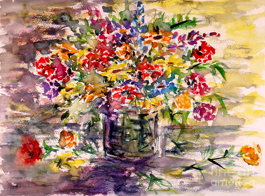 Welcome back bouquet Painting by Almo M