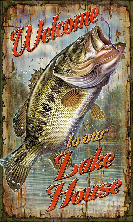 Fish Painting - Welcome Bass by JQ Licensing