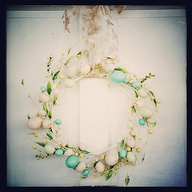 Spring Photograph - Welcome Easter!  #wreath #decoration by Teresa Mucha