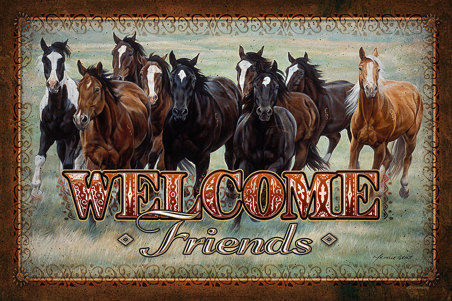 Welcome Friends Horses Painting By Jq Licensing Fine Art America