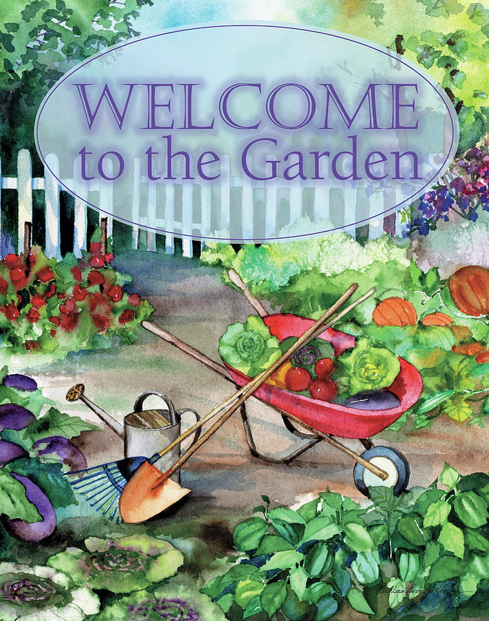 Lettuce Painting - Welcome Garden by Kathleen Parr Mckenna