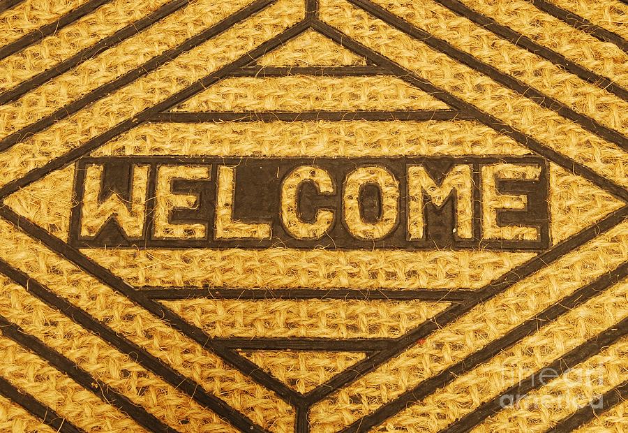 Sign Photograph - Welcome mat by Luis Alvarenga