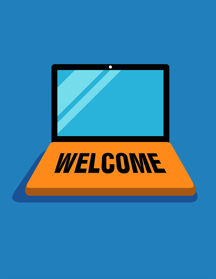 Welcome Mat On Laptop Photograph by Ikon Images