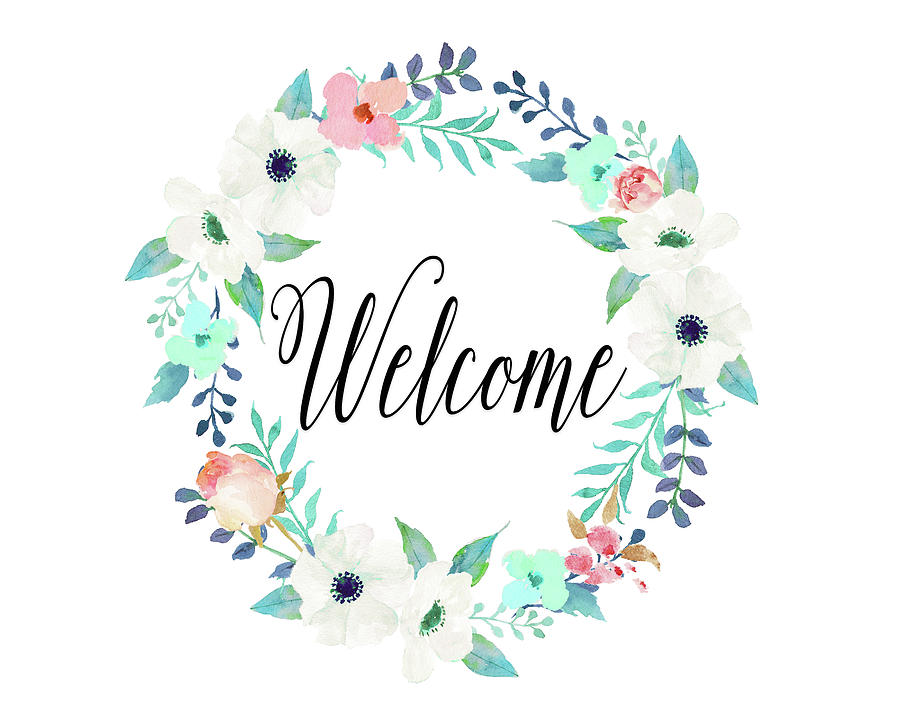 Welcome Teal And Pink Painting by Tara Moss | Pixels