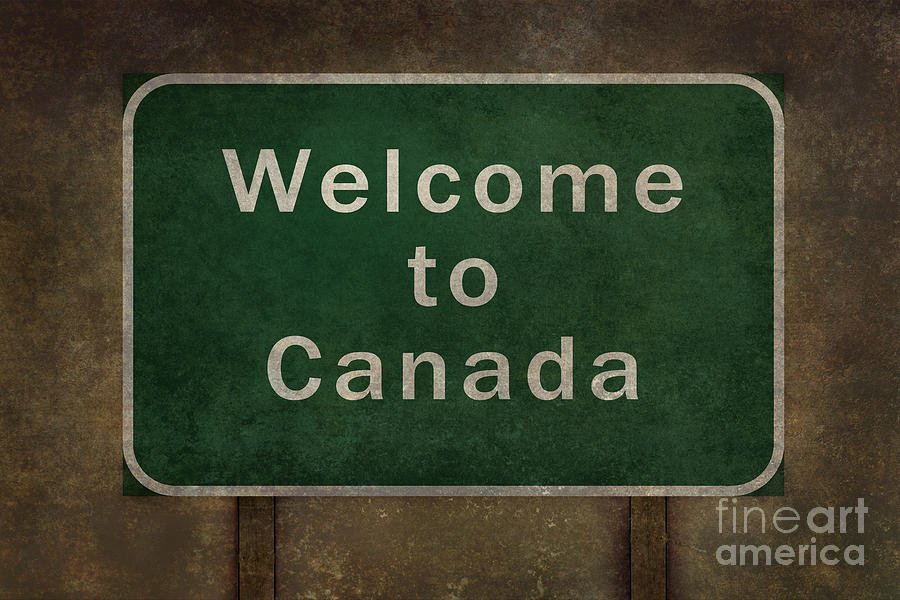 Welcome to Canada highway road side sign  Digital Art by Sterling Gold