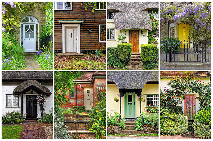 Flower Photograph - Welcome To England - 8 Cottage Doors by Gill Billington
