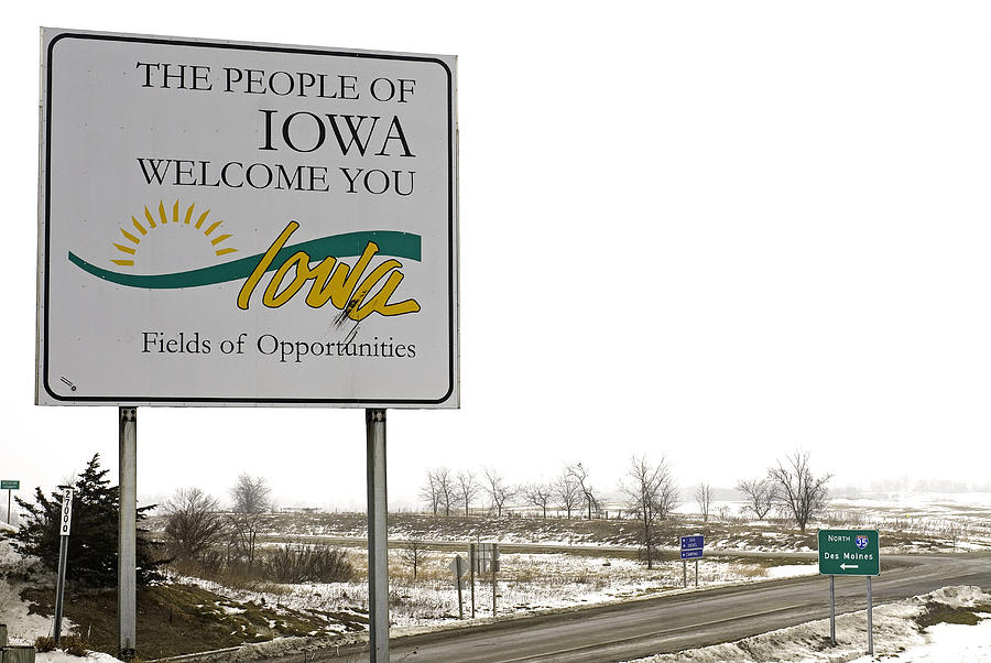 Welcome To Iowa Sign Photograph by James Steinberg