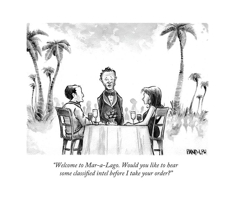 Welcome To Mar-a-lago. Would You Like To Hear Drawing by Corey Pandolph