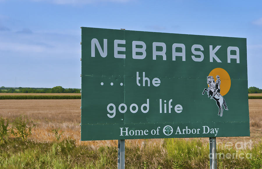 Transportation Photograph - Welcome To Nebraska Sign by Bill Bachmann