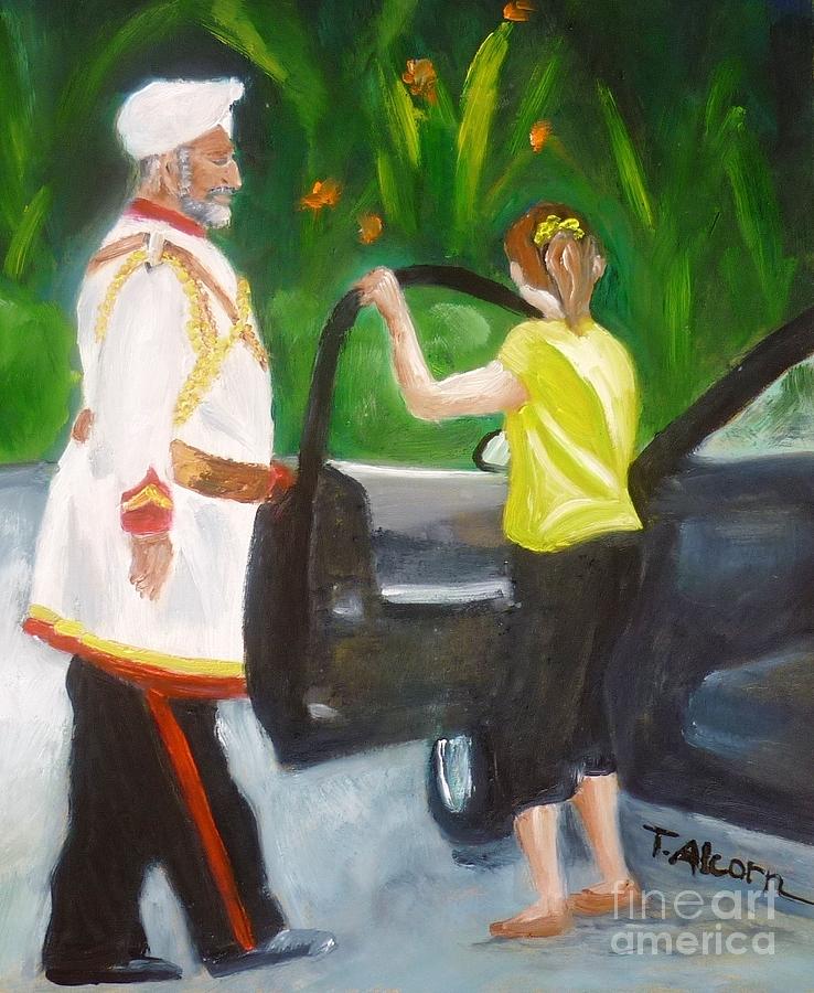 Welcome to Raffles - original SOLD Painting by Therese Alcorn