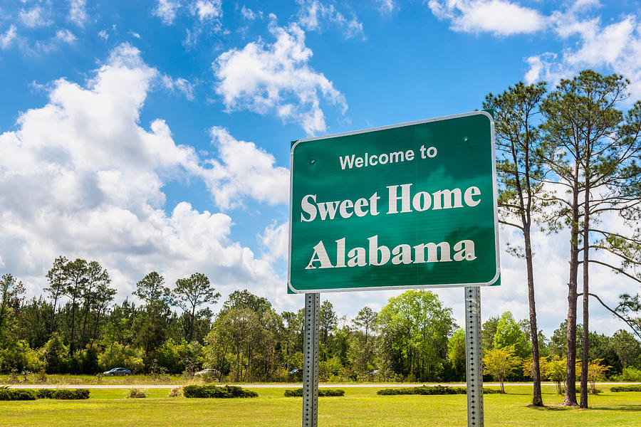 Welcome to Sweet Home Alabama Road Sign in Alabama USA Photograph by © Allard Schager