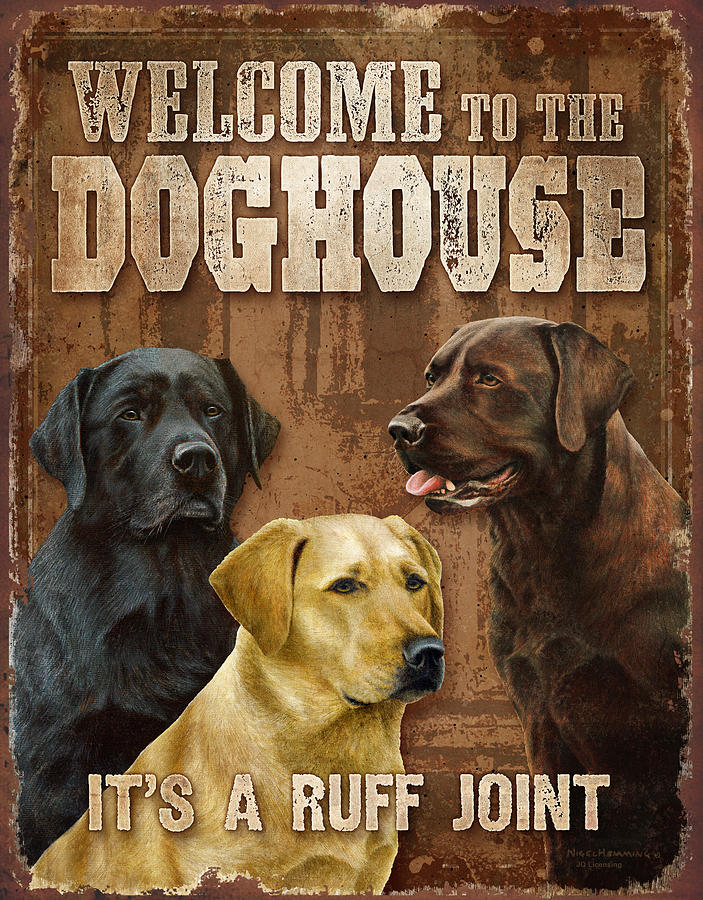 Dog Painting - Welcome To The Dog House by JQ Licensing