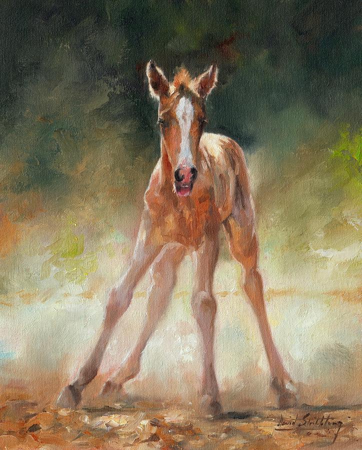 Horse Painting - Welcome To The World by David Stribbling