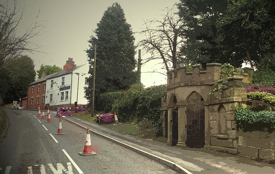 Well And Public House In Quarndon, The Joiners Arms Drawing by Litz