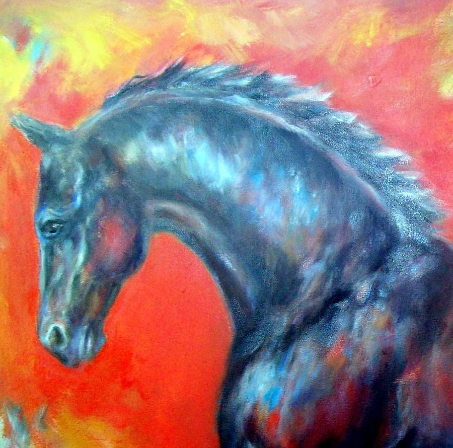 Abstract Horse Painting - Wellington 1 by Relly Peckett
