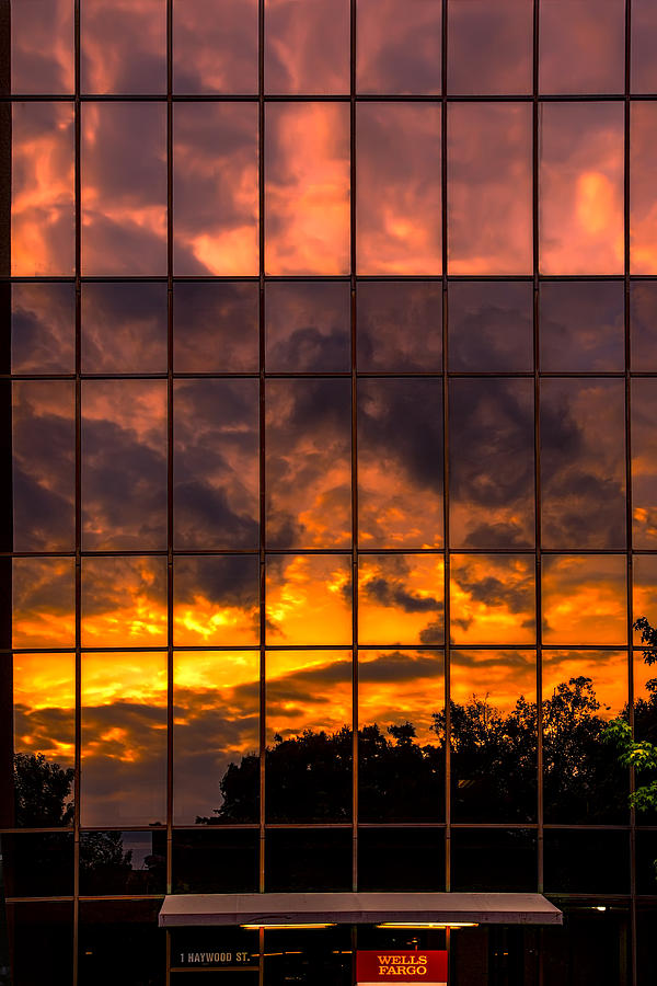 Wells Fargo Sunset Reflection Photograph by John Haldane