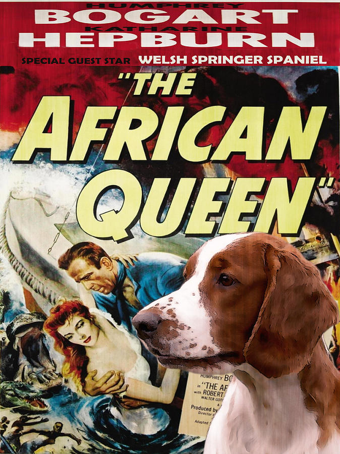 Welsh Springer Spaniel Art Canvas Print - The African Queen Movie Poster Painting by Sandra Sij