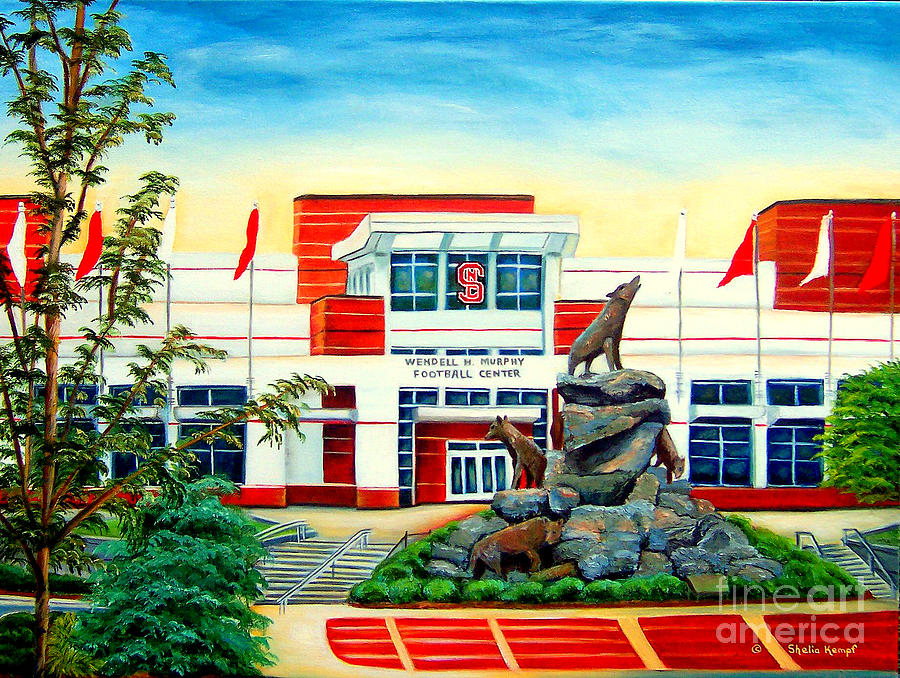 Wendell H. Murphy Football Center Painting by Shelia Kempf