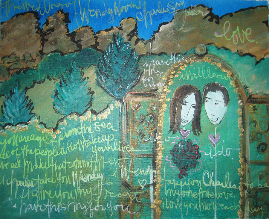 Wendy and Charles Wed Painting by Laurie Maves ART