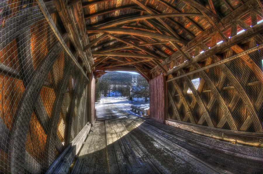 West Arlington Covered Bridge - Bennington Vermont Photograph by Joann Vitali