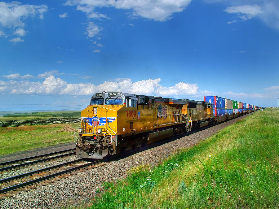 West Bound Containers on the Union Pacific Main Line Photograph by Ken Smith