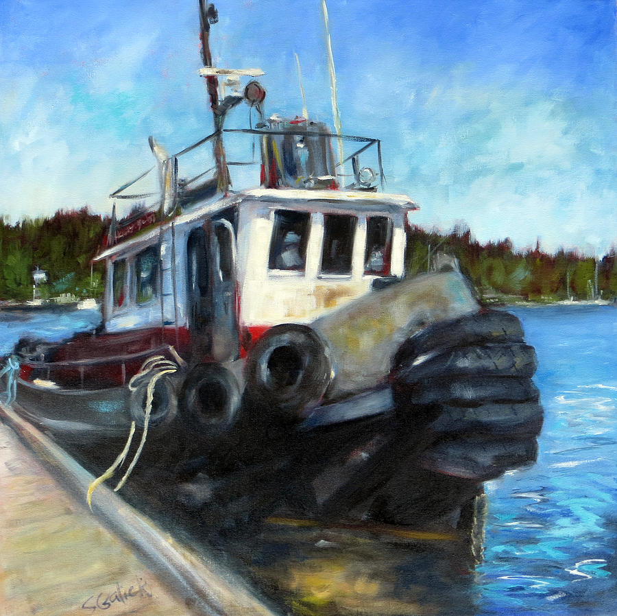 West Coast Tug Painting By Susan Galick | Fine Art America