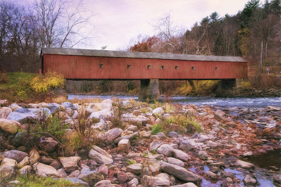 Architecture Photograph - West Cornwall Covered Bridge 2 by Joan Carroll