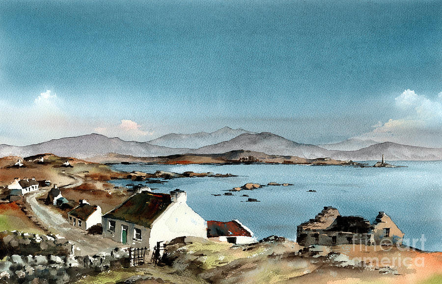 GALWAY West End Inisbofin Island  Painting by Val Byrne