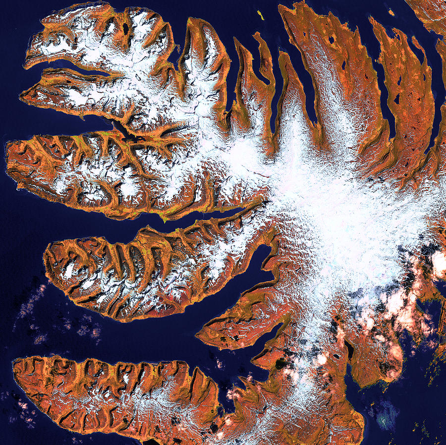 West Fjords Photograph - West Fjords by USGS Landsat