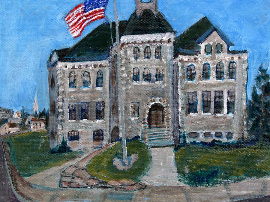 West Hill School in Canajoharie New York Painting by Betty Pieper