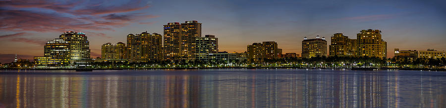 West Palm Beach at Twilight Photograph by Debra and Dave Vanderlaan