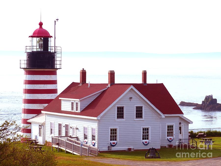 West Quoddy Head Lighthouse Tower and House by Christine Stack West Quoddy Head Lighthouse Tower and House by Christine Stack