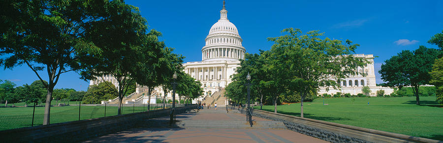 West View Of Us Capitol Building Photograph by Panoramic Images