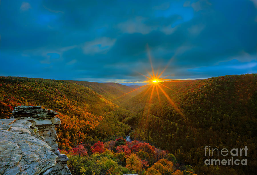 West Virginia sunset in Fall Photograph by Dan Friend