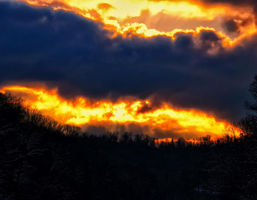 West Virginia Winter Sunset Photograph by Flees Photos