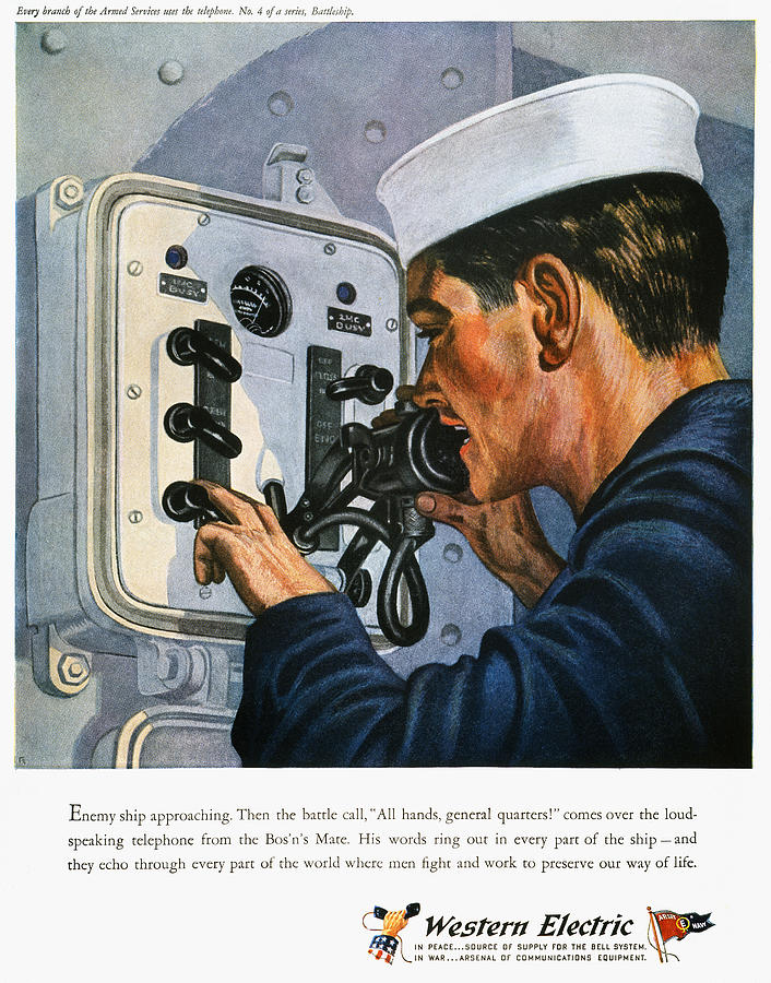 Western Electric Ad, 1943 Photograph by Granger