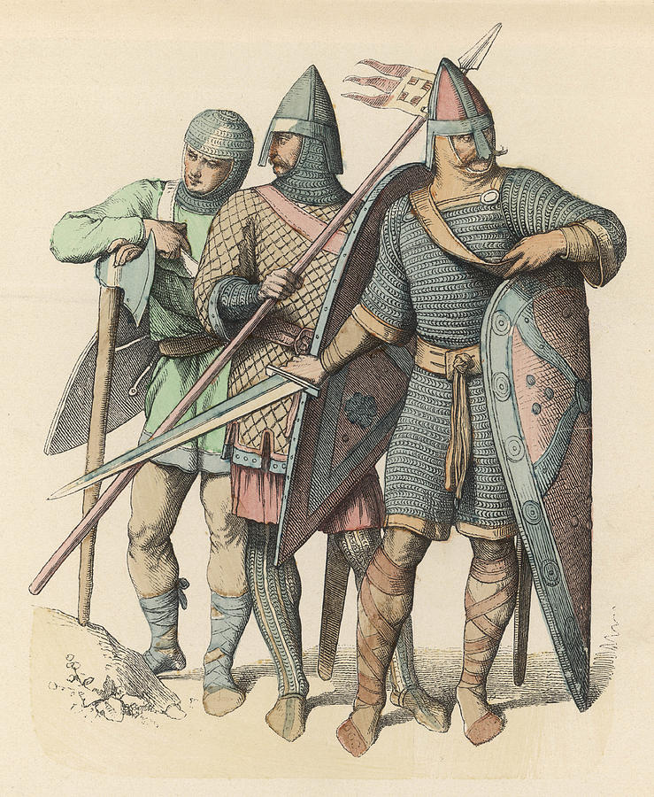 Western European Warriors Of The First Drawing by Mary Evans Picture ...