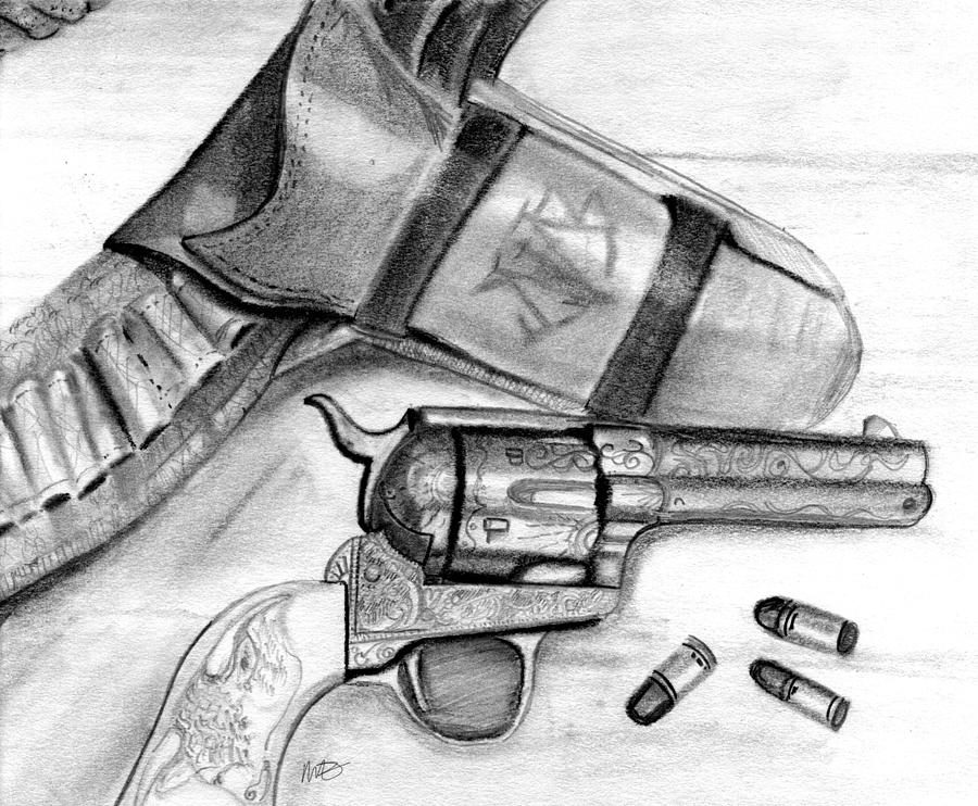 Western Guns Drawing by Michele Engling