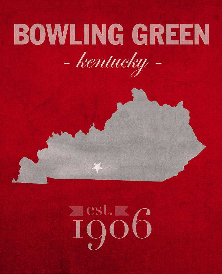 Western Kentucky University Mixed Media - Western Kentucky University Hilltoppers Bowling Green KY College Town State Map Poster Series No 125 by Design Turnpike